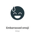 Embarrassed emoji vector icon on white background. Flat vector embarrassed emoji icon symbol sign from modern emoji collection for