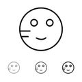 Embarrassed, Emojis, School, Study Bold and thin black line icon set