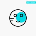 Embarrassed, Emojis, School, Study turquoise highlight circle point Vector icon