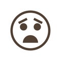 Embarrassed emoticon. Human emotion icon.