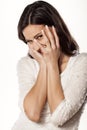 Embarrassed girl Royalty Free Stock Photo