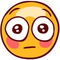 embarrassed shy emoji face Royalty Free Stock Photo