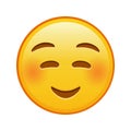 Embarrassed smiling face Large size of yellow emoji smile