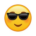 Embarrassed smiling face with sunglasses Large size of yellow emoji smile