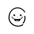 Embarrassing Icon hand draw black colour emoji logo symbol perfect