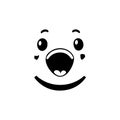 Embarrassing Icon hand draw black colour emoji logo symbol perfect