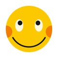 Embarrassing smiley icon, flat style