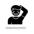 Embarrassment black glyph icon