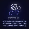 Embarrassment neon light icon