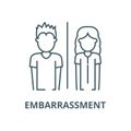 Embarrassment vector line icon, linear concept, outline sign, symbol