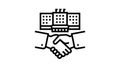 embassy diplomats handshaking line icon animation