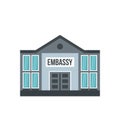 Embassy icon, flat style