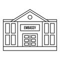 Embassy icon, outline style