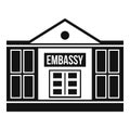 Embassy icon, simple style