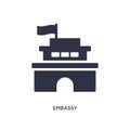 embassy icon on white background. Simple element illustration from buildings concept