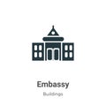 Embassy vector icon on white background. Flat vector embassy icon symbol sign from modern buildings collection for mobile concept