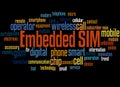 Embedded SIM word cloud concept 3 Royalty Free Stock Photo