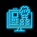embedded software neon glow icon illustration Royalty Free Stock Photo