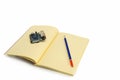 Embedded system development planning with notebook and pencil on white background Royalty Free Stock Photo
