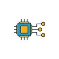 Embedded System icon set. Four elements in diferent styles from industry 4.0 icons collection. Creative embedded system icons