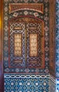 Embedded vintage cupboard painted with colorful floral patterns, Cairo, Egypt Royalty Free Stock Photo