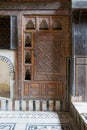 Embedded wooden ornate cupboard,El Sehemy house, Old cairo, Egypt Royalty Free Stock Photo