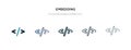 Embedding icon in different style vector illustration. two colored and black embedding vector icons designed in filled, outline,