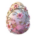 Embellished Pastel Easter Egg Isolated on White.