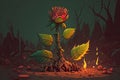 An ember lit rose that has been buried in the ashes Royalty Free Stock Photo