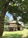 Embera tribe houses - an authentic thatched hut in the indigenous territory in Panama