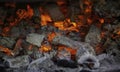 Embers in fire Royalty Free Stock Photo