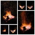 Embers and Flames of a smith's forge Royalty Free Stock Photo