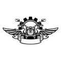 Embleem template with winged motorcycle. Motorcycle, Biker Monogram, Big Bike Monogram,