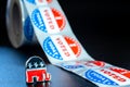 Emblem of the American Republican Party, an elephant, along with voting stickers on Election Day