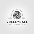 emblem badge volleyball championship logo icon vector design illustration