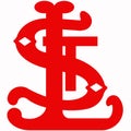 The emblem of the baseball club `St. Louis Browns` 1882-1898. USA. Royalty Free Stock Photo