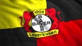 The emblem of Bayer fc .Motion.The symbol of the German professional football club from the city of Leverkusen, North