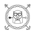 emblem bear hipster hunter city icon