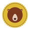 emblem bear hunter city icon Royalty Free Stock Photo