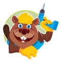 Emblem beaver carpenter