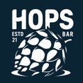 Emblem of brewery hop for craft beer bar and pub Royalty Free Stock Photo