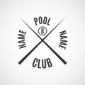 Emblem billiard club, vector illustration. Royalty Free Stock Photo