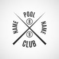 Emblem billiard club, vector illustration. Royalty Free Stock Photo