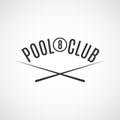 Emblem billiard club, vector illustration. Royalty Free Stock Photo