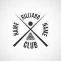 Emblem billiard club, vector illustration. Royalty Free Stock Photo