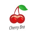 Cherry Bra Logo, Vector Illustration isolated on white background in EPS 10. Royalty Free Stock Photo