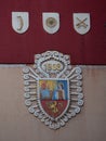 Emblem on a building wall of a city of Subotica, Serbia