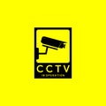 Emblem of CCTV Secure Cam Logo Vector Design Vintage Illustration, Surveillance Protection, CCTV Guard