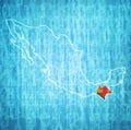 Chiapas on administration map of Mexico Royalty Free Stock Photo