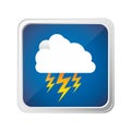 emblem cloud ray icon Royalty Free Stock Photo